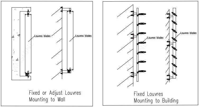 Customized Window Fixed Motorized Sunshade Shutter Architectural Aluminum Airfoil Louver Blade Sun Louver for Exterior Wall Decoration