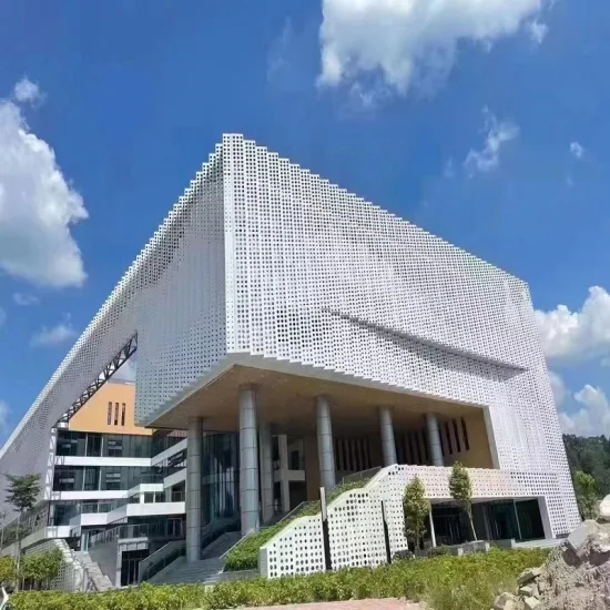 Mur-rideau de bâtiment de centre commercial, systèmes de panneaux en aluminium découpés au laser, panneaux en aluminium de revêtement extérieur