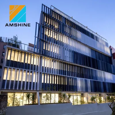 Persienne matérielle décorative en aluminium de profil aérodynamique de façade de bâtiment